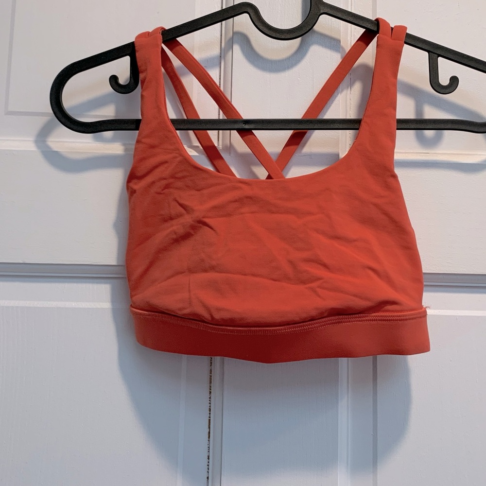 Lululemon sports bra, coral color